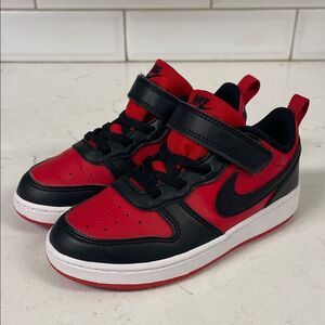 Nike Court Borough Low Recraft Little Kids' Shoes  DV5458-600 Size 10 Red Black